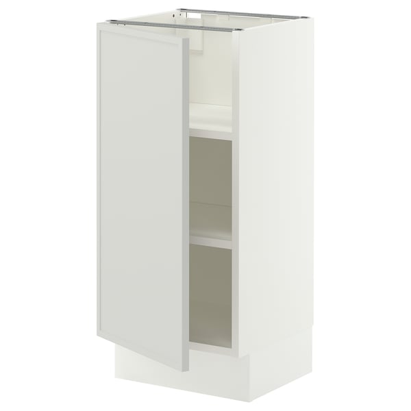 SEKTION Armoire inférieure avec tablettes, blanc/Aspudden gris clair, 15x15x30 "
