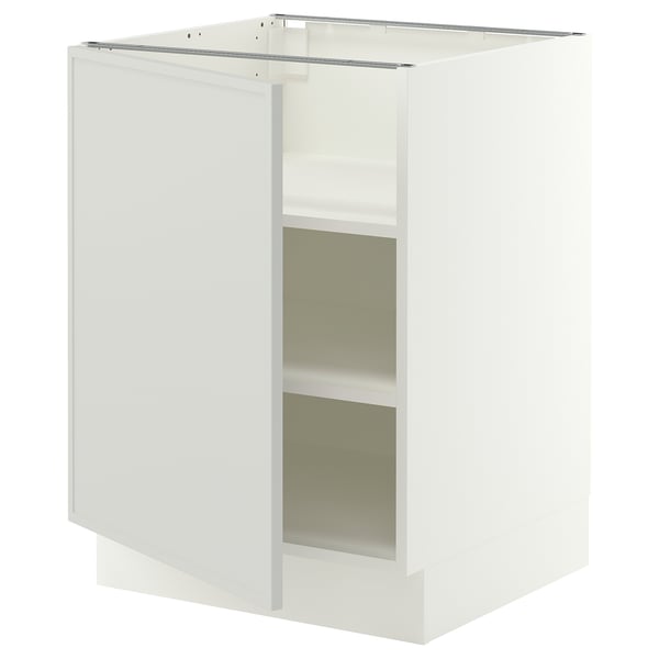 SEKTION Armoire inférieure avec tablettes, blanc/Aspudden gris clair, 24x24x30 "