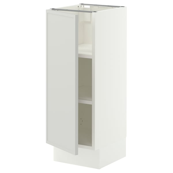 SEKTION Armoire inférieure avec tablettes, blanc/Aspudden gris clair, 12x15x30 "