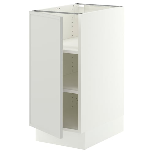 SEKTION Armoire inférieure avec tablettes, blanc/Aspudden gris clair, 15x24x30 "