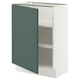 SEKTION Armoire inférieure avec tablettes, blanc/Aspudden gris-vert foncé, 24x15x30 "