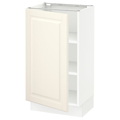SEKTION Armoire inférieure avec tablettes, blanc/Bodbyn blanc cassé, 18x15x30 "