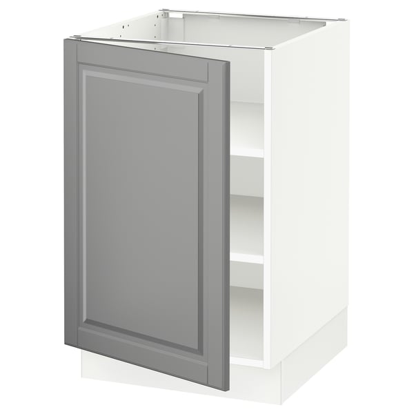 SEKTION Armoire inférieure avec tablettes, blanc/Bodbyn gris, 21x24x30 "