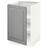 SEKTION Armoire inférieure avec tablettes, blanc/Bodbyn gris, 21x24x30 "
