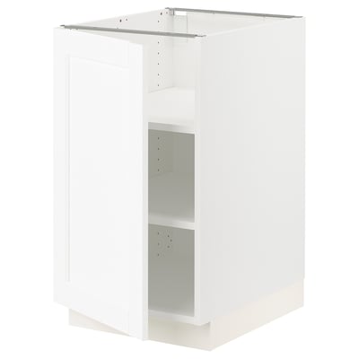SEKTION Armoire inférieure avec tablettes, blanc Enköping/blanc effet bois, 18x24x30 "