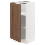 SEKTION Armoire inférieure avec tablettes, blanc Enköping/brun effet noyer, 15x15x30 "