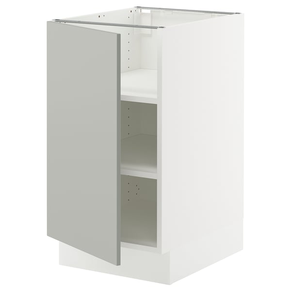 SEKTION Armoire inférieure avec tablettes, blanc/Havstorp gris clair, 18x24x30 "