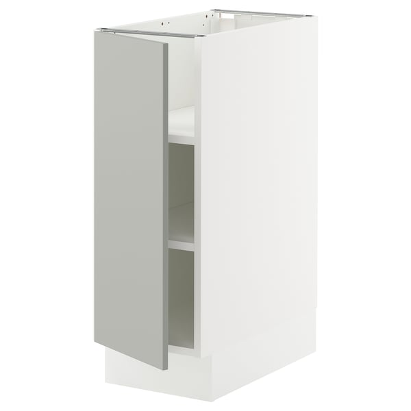 SEKTION Armoire inférieure avec tablettes, blanc/Havstorp gris clair, 12x24x30 "