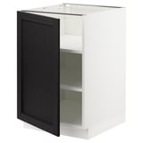 SEKTION Armoire inférieure avec tablettes, blanc/Lerhyttan teinté noir, 21x24x30 "