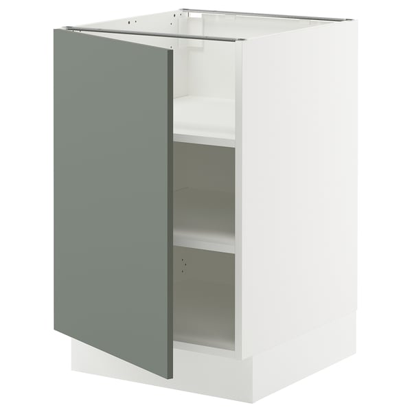 SEKTION Armoire inférieure avec tablettes, blanc/Nickebo gris -vert mat, 21x24x30 "