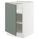 SEKTION Armoire inférieure avec tablettes, blanc/Nickebo gris -vert mat, 21x24x30 "