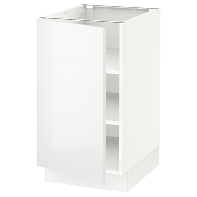 SEKTION Armoire inférieure avec tablettes, blanc/Ringhult blanc, 18x24x30 "