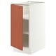 SEKTION Armoire inférieure avec tablettes, blanc/Terrsjö motif cannelé brun-rouge, 15x24x30 "