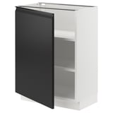 SEKTION Armoire inférieure avec tablettes, blanc/Upplöv anthracite mat, 24x15x30 "