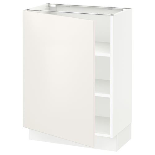 SEKTION Armoire inférieure avec tablettes, blanc/Veddinge blanc, 24x15x30 "
