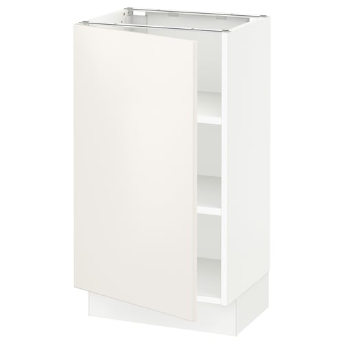 SEKTION Armoire inférieure avec tablettes, blanc/Veddinge blanc, 18x15x30 "
