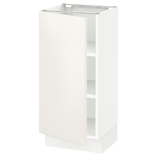 SEKTION Armoire inférieure avec tablettes, blanc/Veddinge blanc, 15x15x30 "