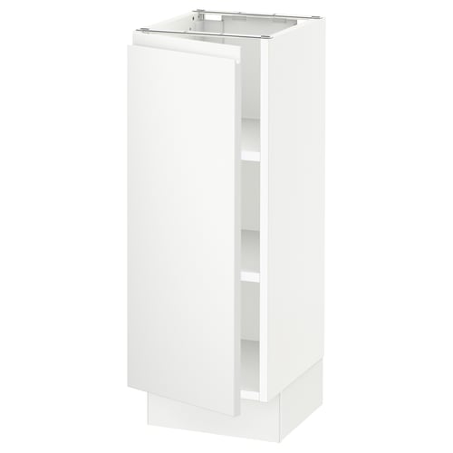 SEKTION Armoire inférieure avec tablettes, blanc/Voxtorp blanc mat, 12x15x30 "