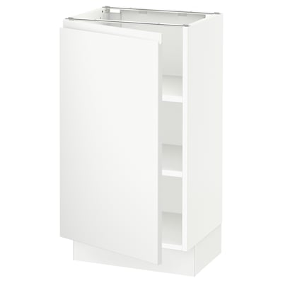 SEKTION Armoire inférieure avec tablettes, blanc/Voxtorp blanc mat, 18x15x30 "