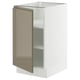 SEKTION Armoire inférieure avec tablettes, blanc/Voxtorp gris-brun foncé ultrabrillant, 18x24x30 "