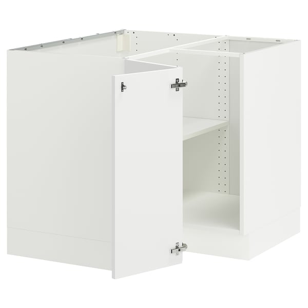 SEKTION Armoire inférieure d'angle+tablette, blanc/Axstad blanc mat, 38x24x30 "