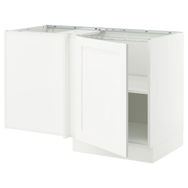 SEKTION Armoire inférieure d'angle+tablette, blanc Enköping/blanc effet bois, 50x24x30 "