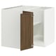 SEKTION Armoire inférieure d'angle+tablette, blanc/Enköping effet noyer foncé, 38x24x30 "