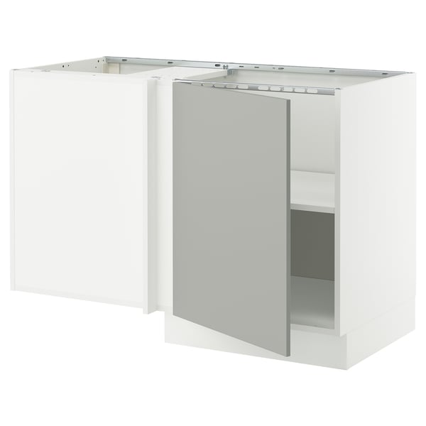 SEKTION Armoire inférieure d'angle+tablette, blanc/Havstorp gris clair, 50x24x30 "