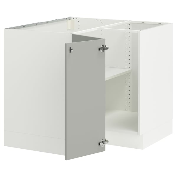 SEKTION Armoire inférieure d'angle+tablette, blanc/Havstorp gris clair, 38x24x30 "