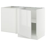 SEKTION Armoire inférieure d'angle+tablette, blanc/Ringhult blanc, 50x24x30 "