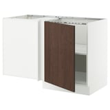 SEKTION Armoire inférieure d'angle+tablette, blanc/Sinarp brun, 50x24x30 "