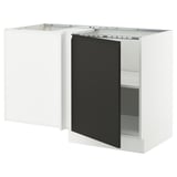 SEKTION Armoire inférieure d'angle+tablette, blanc/Upplöv anthracite mat, 50x24x30 "