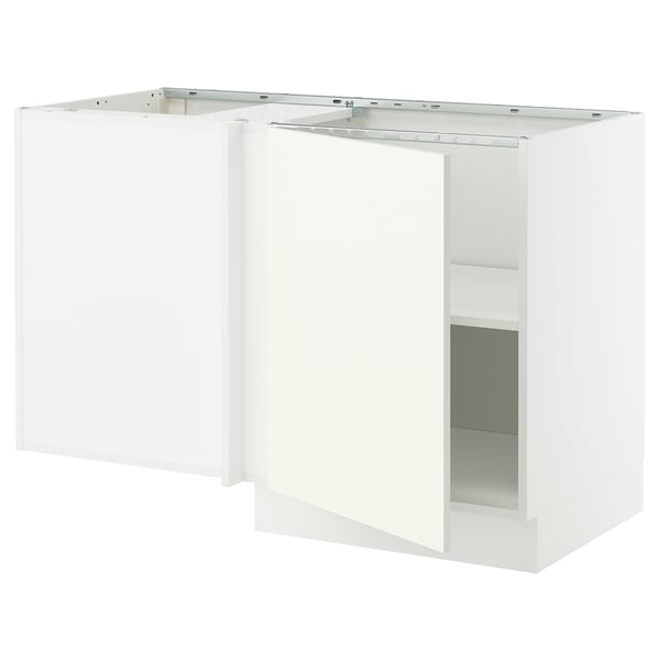 SEKTION Armoire inférieure d'angle+tablette, blanc/Vallstena blanc, 50x24x30 "