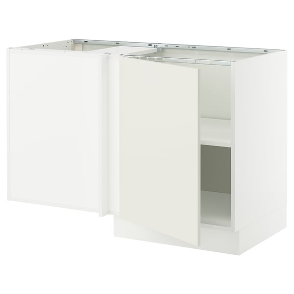 SEKTION Armoire inférieure d'angle+tablette, blanc/Veddinge blanc, 50x24x30 "