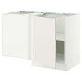 SEKTION Armoire inférieure d'angle+tablette, blanc/Veddinge blanc, 50x24x30 "