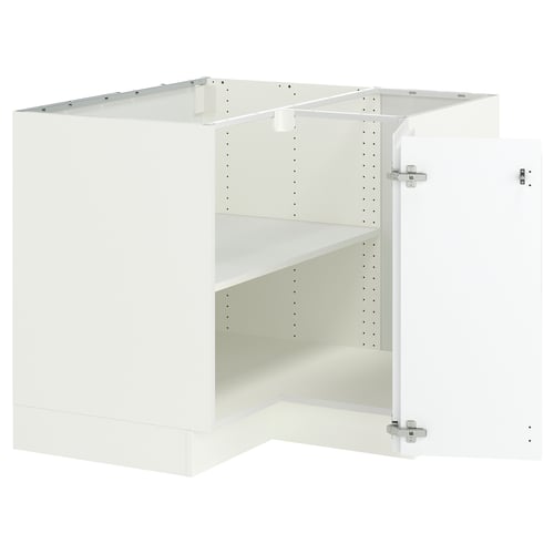 SEKTION Armoire inférieure d'angle+tablette, blanc/Voxtorp blanc mat, 38x24x30 "