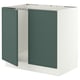 SEKTION Armoire inférieure évier 2 ptes, blanc/Aspudden gris-vert foncé, 36x24x30 "