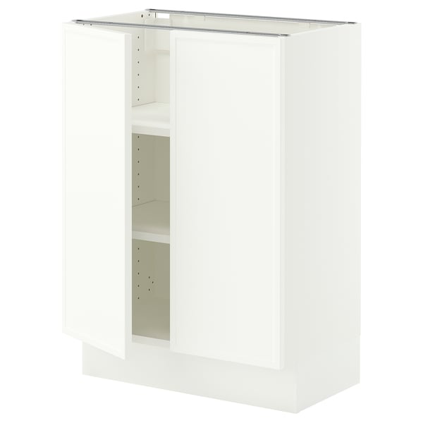 SEKTION Armoire inférieure tablette/2portes, blanc/Aspudden blanc mat, 24x15x30 "