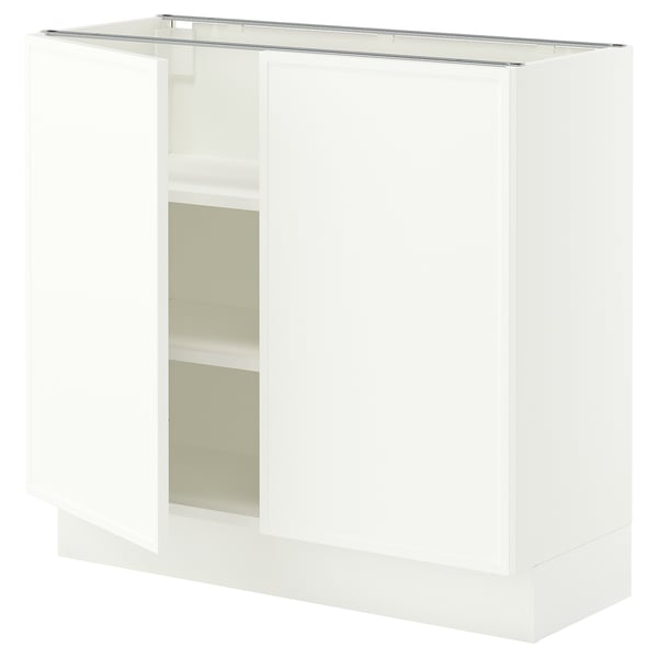 SEKTION Armoire inférieure tablette/2portes, blanc/Aspudden blanc mat, 36x15x30 "