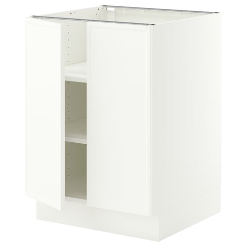 SEKTION Armoire inférieure tablette/2portes, blanc/Aspudden blanc mat, 24x24x30 "