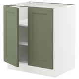 SEKTION Armoire inférieure tablette/2portes, blanc/Axstad gris-vert, 30x24x30 "