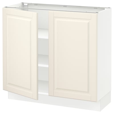 SEKTION Armoire inférieure tablette/2portes, blanc/Bodbyn blanc cassé, 36x15x30 "