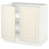SEKTION Armoire inférieure tablette/2portes, blanc/Bodbyn blanc cassé, 36x24x30 "
