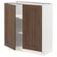 SEKTION Armoire inférieure tablette/2portes, blanc Enköping/brun effet noyer, 30x15x30 "