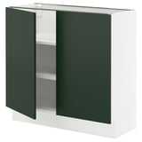 SEKTION Armoire inférieure tablette/2portes, blanc/Havstorp vert profond, 36x15x30 "