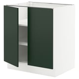 SEKTION Armoire inférieure tablette/2portes, blanc/Havstorp vert profond, 30x24x30 "