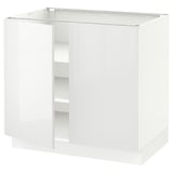 SEKTION Armoire inférieure tablette/2portes, blanc/Ringhult blanc, 36x24x30 "