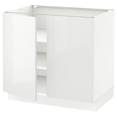 SEKTION Armoire inférieure tablette/2portes, blanc/Ringhult blanc, 36x24x30 "
