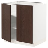 SEKTION Armoire inférieure tablette/2portes, blanc/Sinarp brun, 30x24x30 "