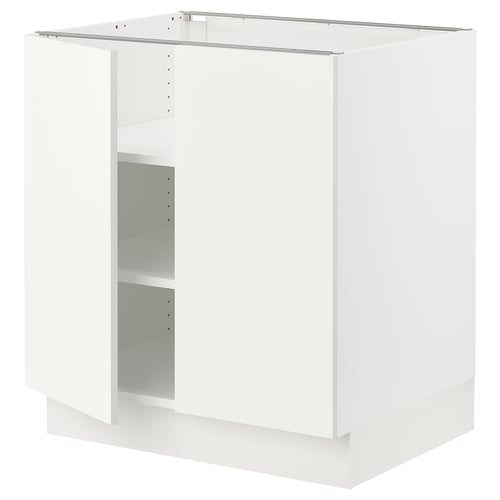 SEKTION Armoire inférieure tablette/2portes, blanc/Vallstena blanc, 30x24x30 "